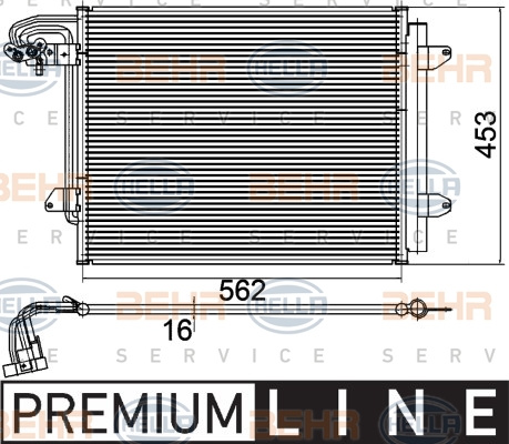 Condensator, climatizare (8FC351301051 HELLA) VW,VW (FAW)