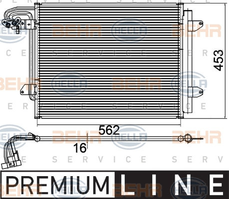 Condensator, climatizare (8FC351301051 HELLA) VW,VW (FAW)