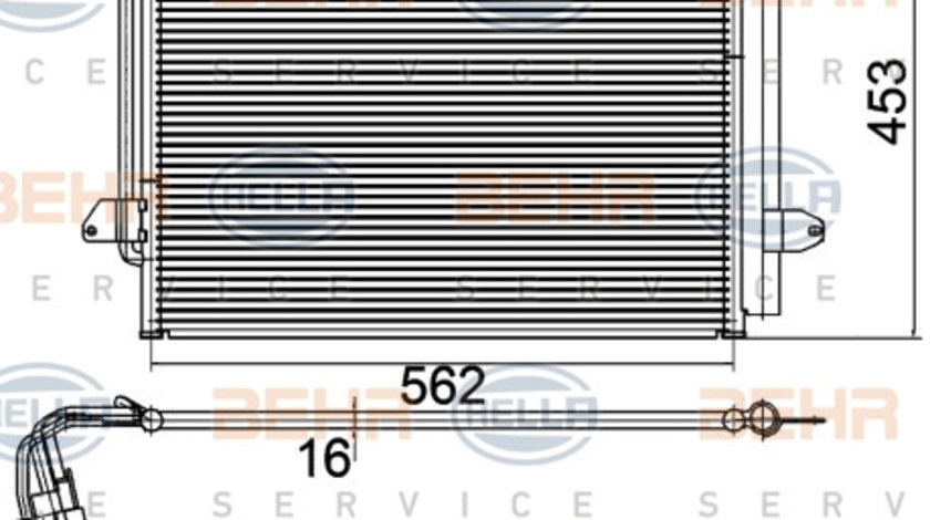 Condensator, climatizare (8FC351301051 HELLA) VW,VW (FAW)