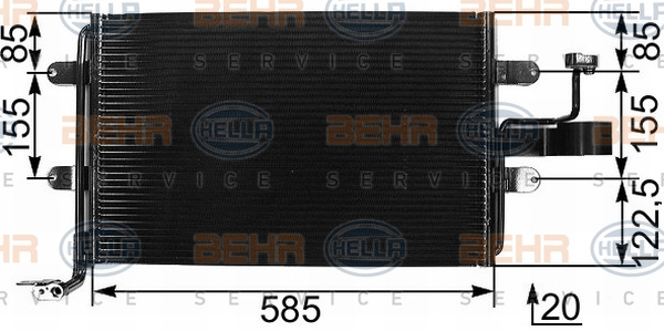 Condensator, climatizare (8FC351301061 HELLA) SEAT,VW