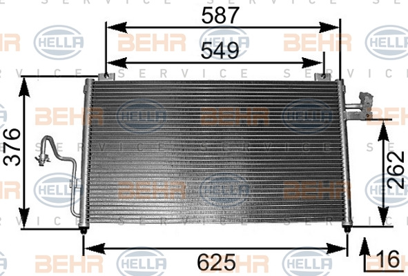 Condensator, climatizare (8FC351301091 HELLA) MAZDA