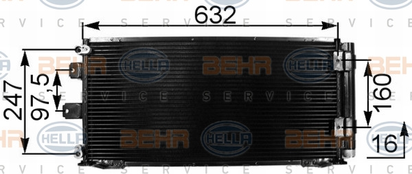 Condensator, climatizare (8FC351301161 HELLA) TOYOTA