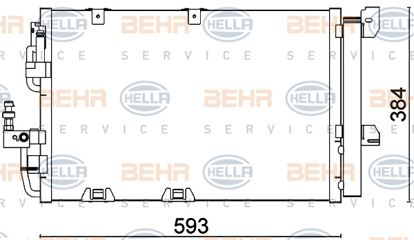 Condensator, climatizare (8FC351301224 HELLA) OPEL,VAUXHALL