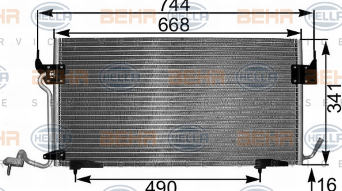 Condensator, climatizare (8FC351301291 HELLA) Citroen,PEUGEOT