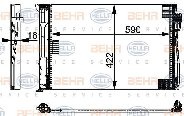Condensator, climatizare (8FC351301324 HELLA) BMW,BMW (BRILLIANCE)