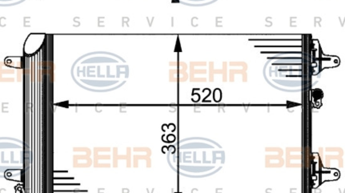 Condensator, climatizare (8FC351301521 HELLA) FORD,SEAT,VW