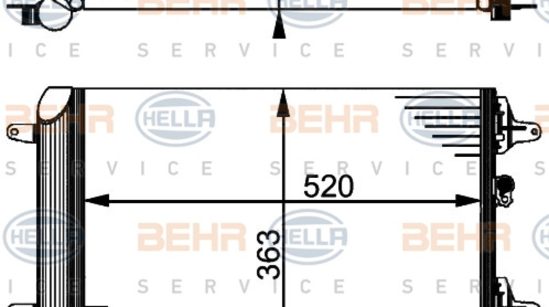 Condensator, climatizare (8FC351301524 HELLA) FORD,SEAT,VW