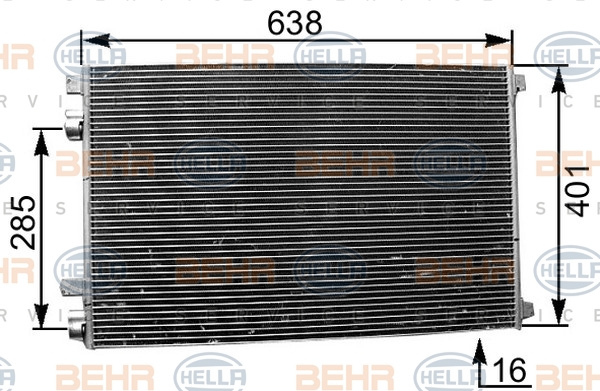Condensator, climatizare (8FC351301564 HELLA) RENAULT