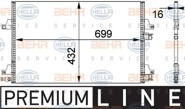 Condensator, climatizare (8FC351301631 HELLA) RENAULT