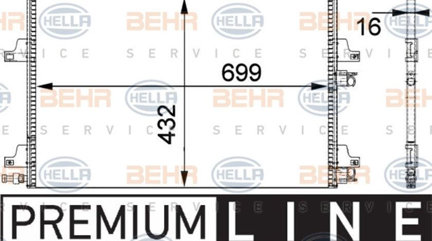 Condensator, climatizare (8FC351301631 HELLA) RENAULT