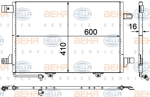 Condensator, climatizare (8FC351301674 HELLA) MERCEDES-BENZ