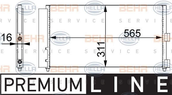Condensator, climatizare (8FC351301711 HELLA) FIAT,LANCIA