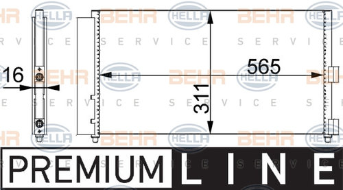 Condensator, climatizare (8FC351301711 HELLA) FIAT,LANCIA