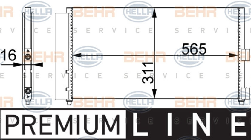 Condensator, climatizare (8FC351301711 HELLA) FIAT,LANCIA