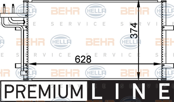 Condensator, climatizare (8FC351301731 HELLA) FORD,FORD AUSTRALIA