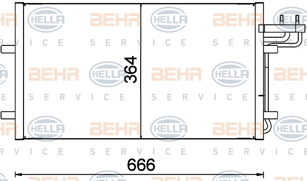Condensator, climatizare (8FC351301734 HELLA) FORD,FORD AUSTRALIA