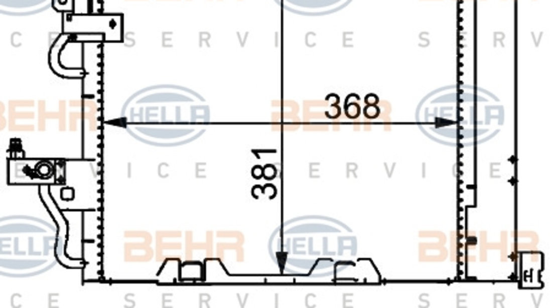 Condensator, climatizare (8FC351301754 HELLA) HOLDEN,OPEL,VAUXHALL