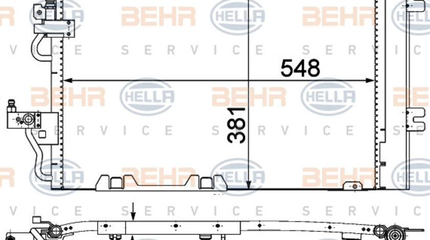 Condensator, climatizare (8FC351301774 HELLA) HOLDEN,OPEL,VAUXHALL