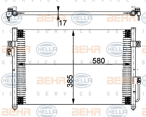 Condensator, climatizare (8FC351302231 HELLA) HYUNDAI
