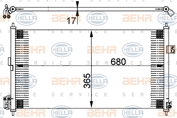 Condensator, climatizare (8FC351302251 HELLA) NISSAN