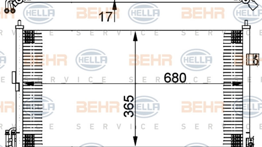 Condensator, climatizare (8FC351302251 HELLA) NISSAN