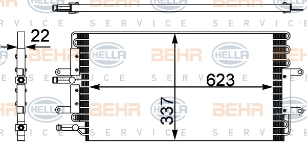 Condensator, climatizare (8FC351302421 HELLA) RENAULT