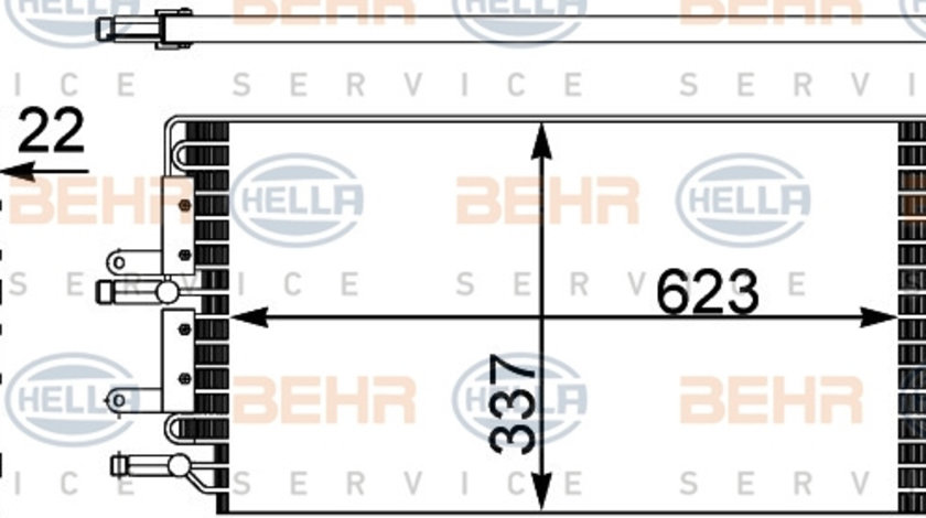 Condensator, climatizare (8FC351302421 HELLA) RENAULT