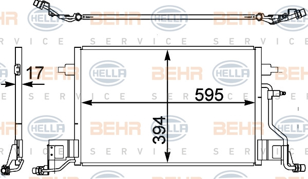 Condensator, climatizare (8FC351302431 HELLA) AUDI