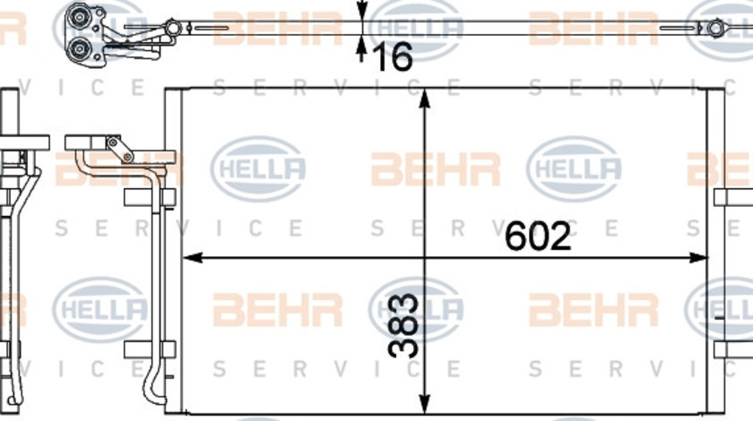 Condensator, climatizare (8FC351302571 HELLA) VOLVO