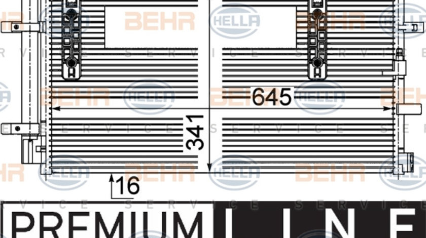 Condensator, climatizare (8FC351303501 HELLA) AUDI,AUDI (FAW)