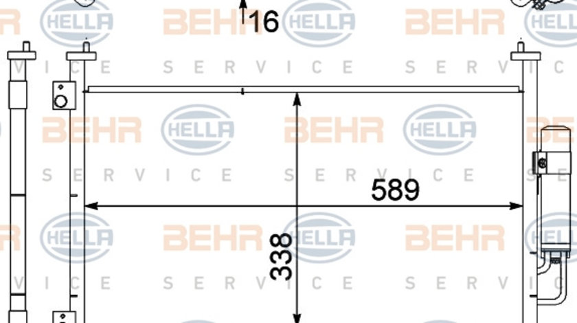 Condensator, climatizare (8FC351303641 HELLA) HONDA