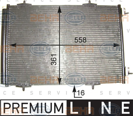 Condensator, climatizare (8FC351303661 HELLA) Citroen,PEUGEOT