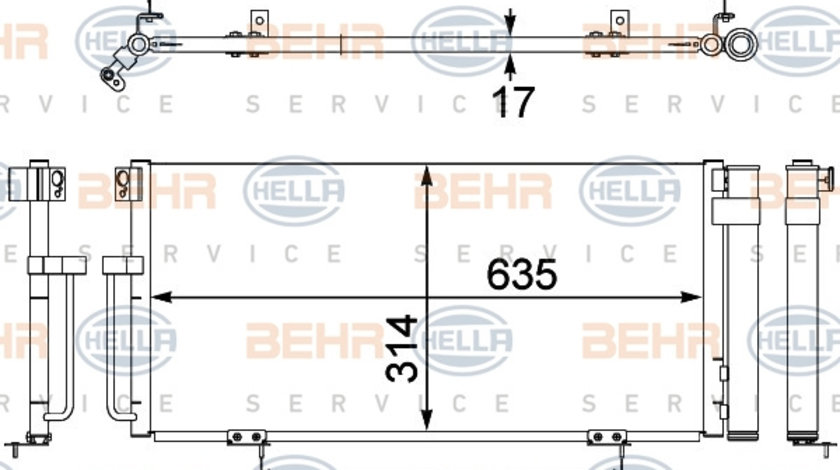 Condensator, climatizare (8FC351303791 HELLA) SUBARU