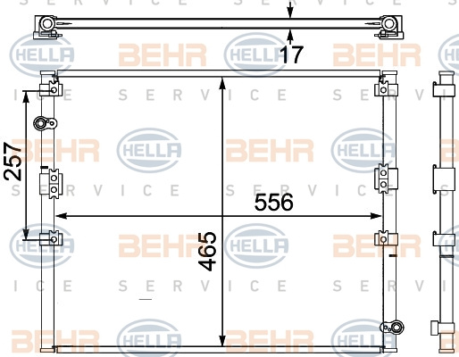 Condensator, climatizare (8FC351304071 HELLA) TOYOTA