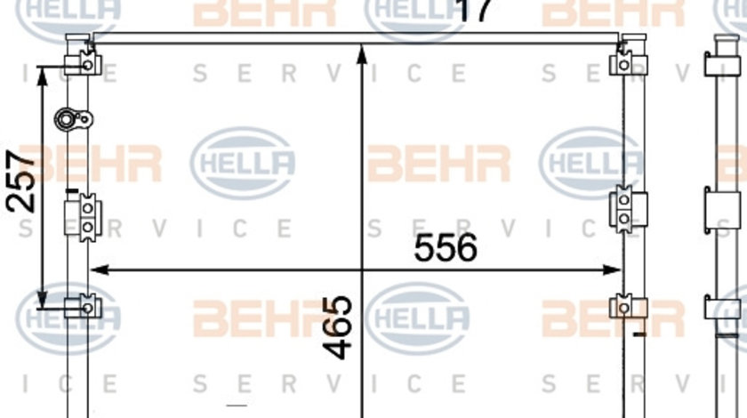 Condensator, climatizare (8FC351304071 HELLA) TOYOTA