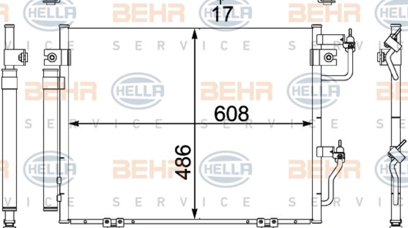 Condensator, climatizare (8FC351304081 HELLA) MITSUBISHI