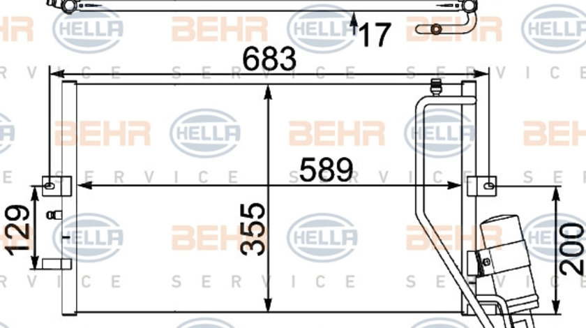 Condensator, climatizare (8FC351304131 HELLA) SAAB