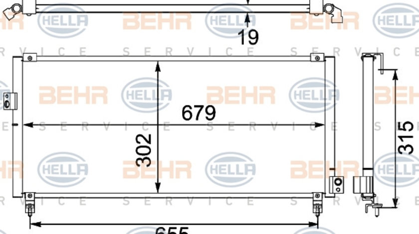 Condensator, climatizare (8FC351304161 HELLA) SUBARU