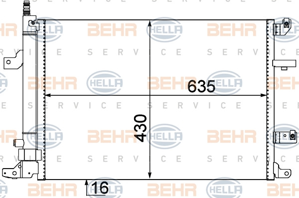 Condensator, climatizare (8FC351304451 HELLA) VOLVO