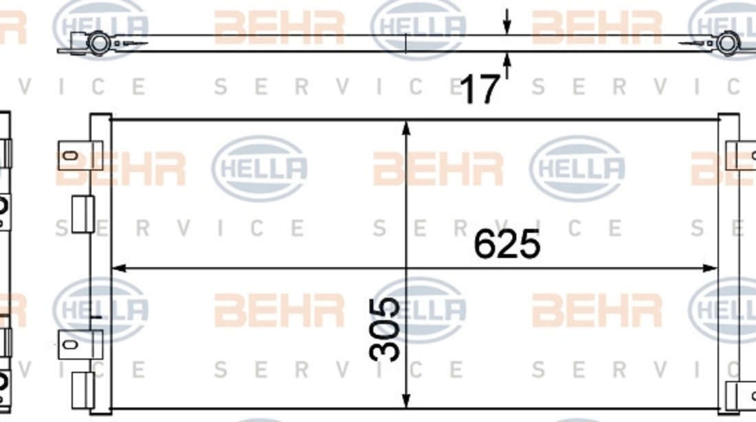 Condensator, climatizare (8FC351305681 HELLA) IVECO