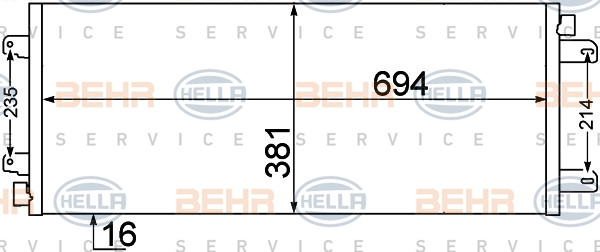 Condensator, climatizare (8FC351306651 HELLA) OPEL,RENAULT,VAUXHALL