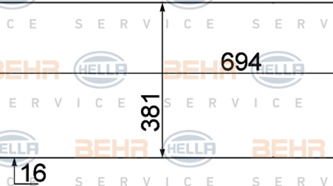 Condensator, climatizare (8FC351306651 HELLA) OPEL,RENAULT,VAUXHALL