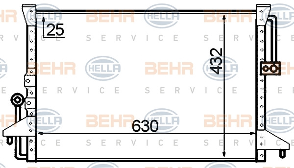 Condensator, climatizare (8FC351307141 HELLA) TOYOTA