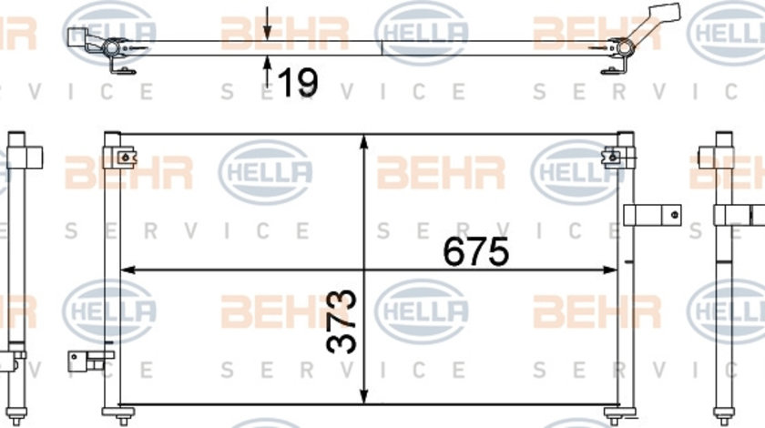 Condensator, climatizare (8FC351307381 HELLA) SUBARU