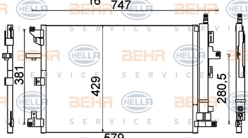 Condensator, climatizare (8FC351310601 HELLA) VOLVO