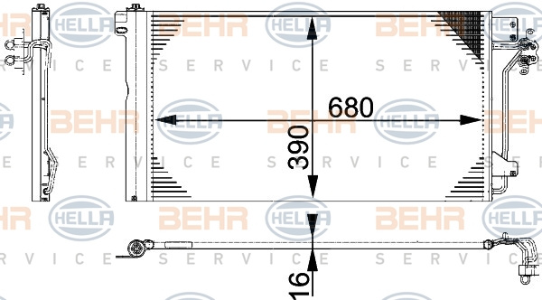 Condensator, climatizare (8FC351317654 HELLA) VW