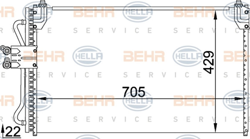 Condensator, climatizare (8FC351318321 HELLA) FORD,MAZDA