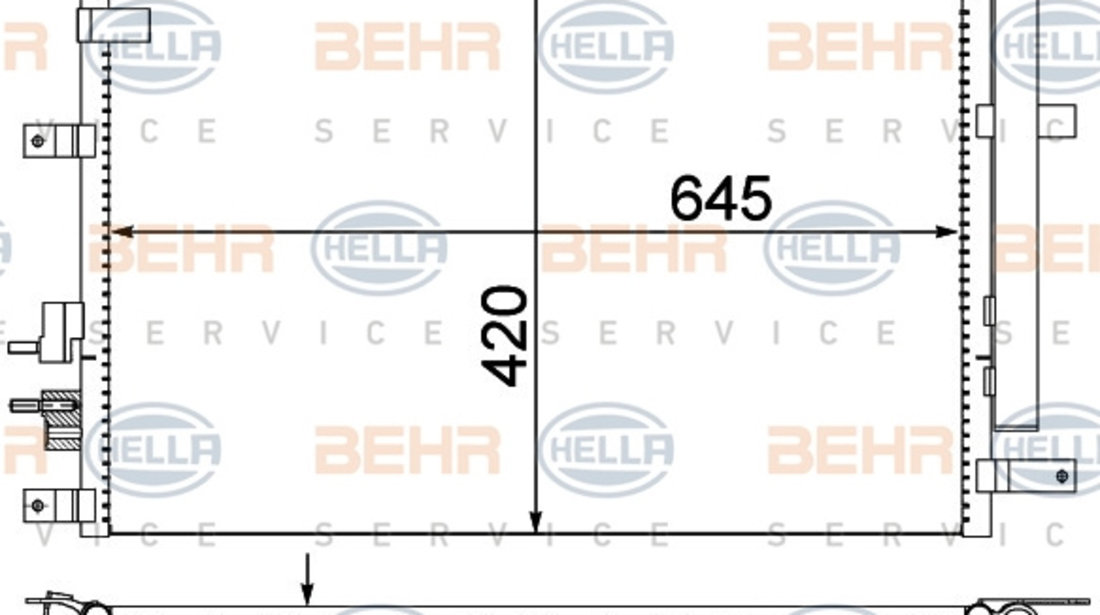 Condensator, climatizare (8FC351318394 HELLA) ALFA ROMEO