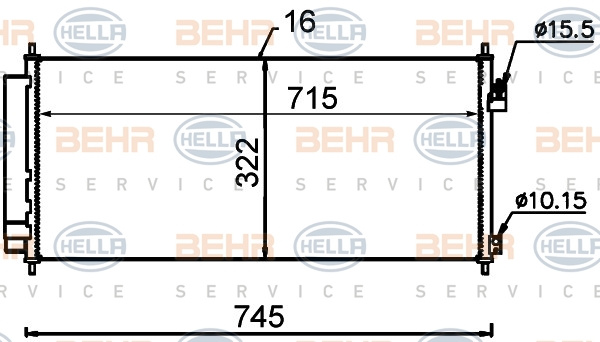 Condensator, climatizare (8FC351318571 HELLA) HONDA
