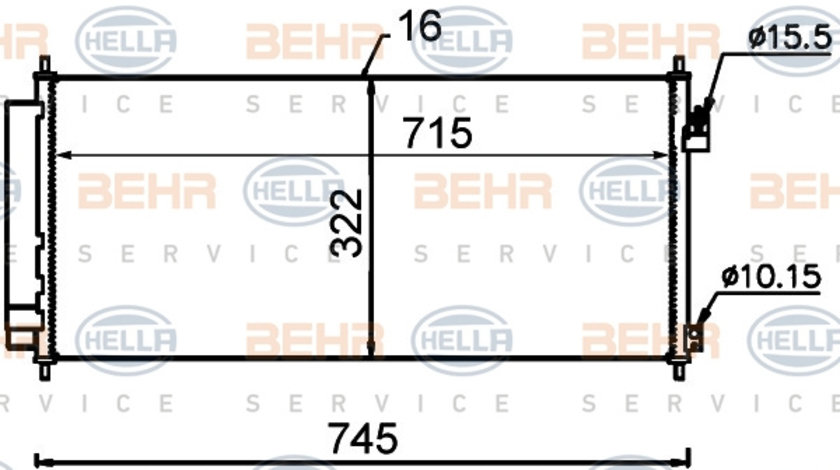 Condensator, climatizare (8FC351318571 HELLA) HONDA